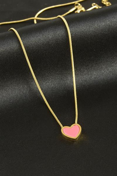 Kalp Sedef Lüks Çelik Kolye