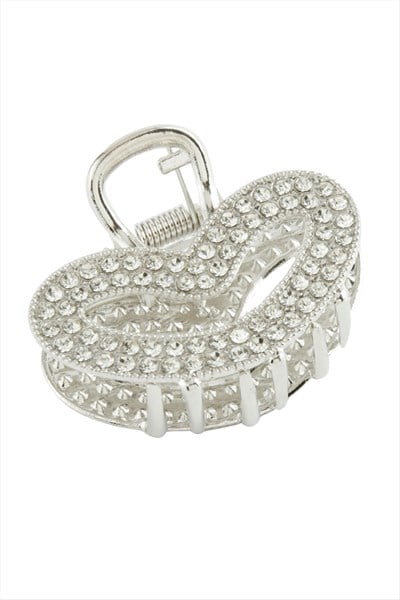 Kalp Taşlı Metal Mandal Toka 5 cm