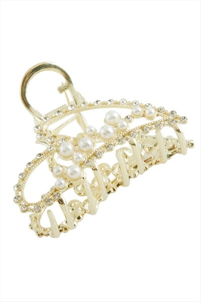 Kalp Taşlı Metal Mandal Toka 6 cm