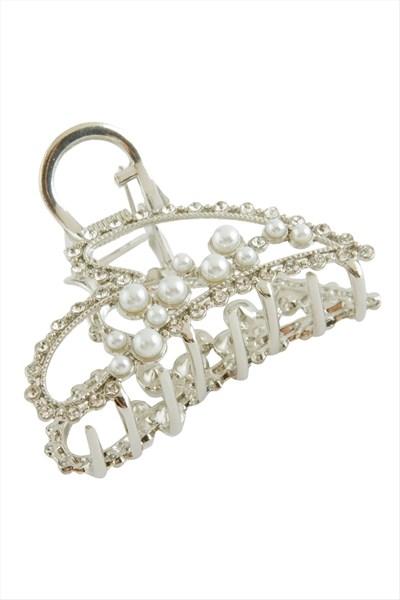 Kalp Taşlı Metal Mandal Toka 6 cm