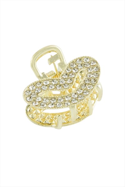 Kalp Taşlı Minik Metal Mandal Toka 2,5 cm