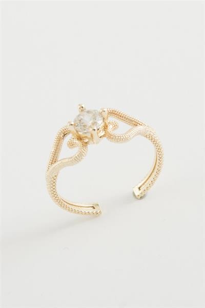 Kalp Tek Taşlı Yüzük