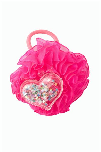 Kalp Yıldız Ponponlu Lastikli Toka