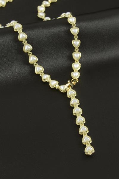 Kalp Zirkon Taşlı Çelik Y Kolye