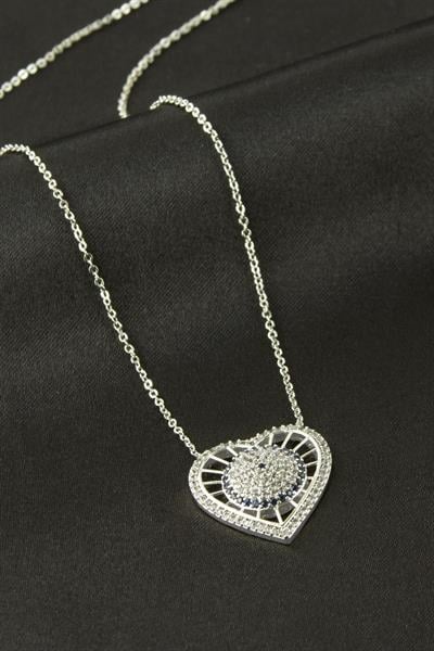 Kalp Zirkon Taşlı Kolye