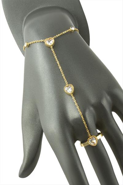 Kalp Zirkon Taşlı Lüks Çelik Şahmeran