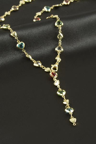 Kalp Zirkon Taşlı Y Kolye