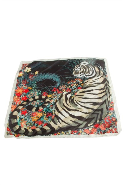 Kaplan Desenli Zr Saten Fular 50*50 cm