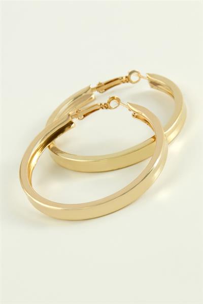 Kare Düz Halka Küpe 6 cm