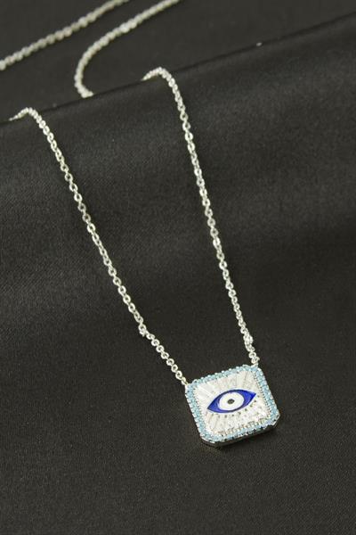 Kare Göz Zirkon Taşlı Kolye