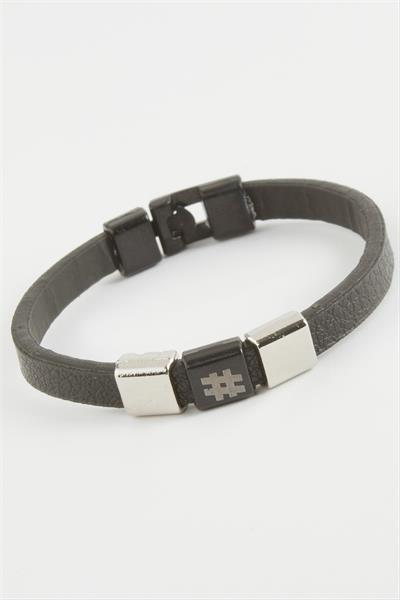 Kare Kaliteli Suni Deri Bileklik