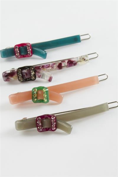 Kare Taşlı Klipsli Toka