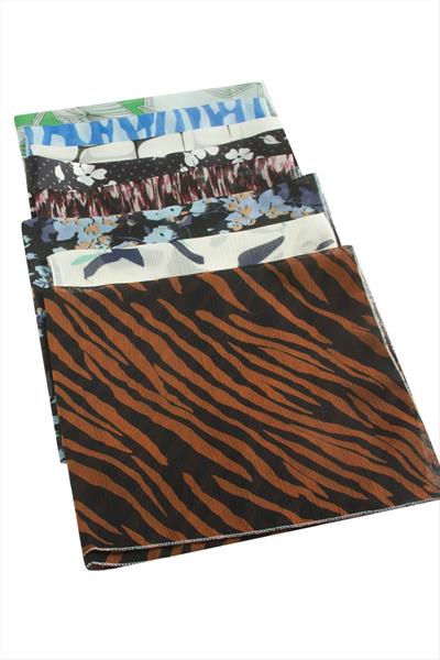 Karışık Desenli Şifon Fular 50 cm