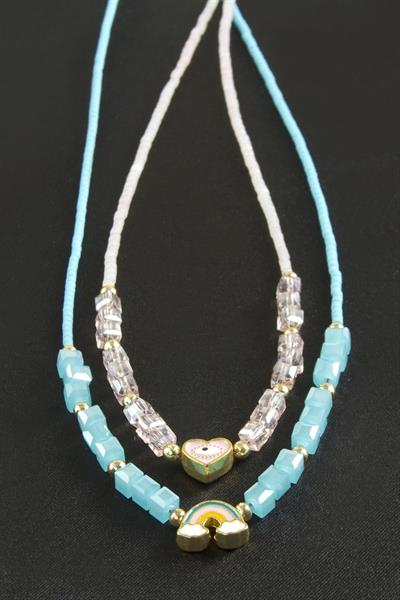 Karışık Figürlü Miyoki Boncuk Küp Kristal Kolye 1 Adet