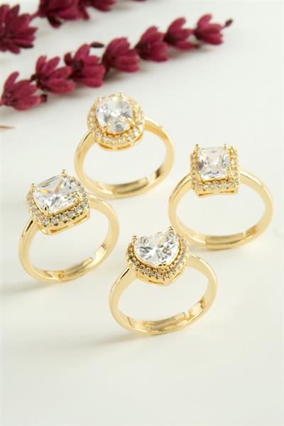 Karışık Lüks Zirkon Taşlı Ciddi İlişki Yüzüğü