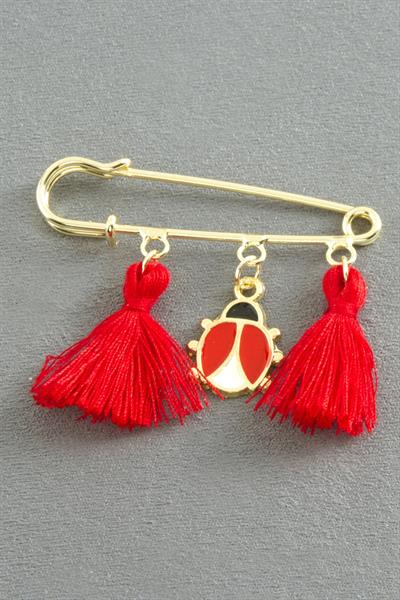 Karışık Püsküllü Broş