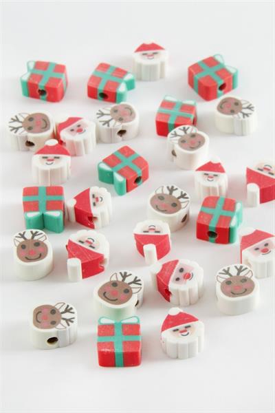 Karışık Yılbaşı Fimo Boncuk 100 Adet