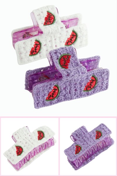 Karpuz Örgülü Mandal Toka 8 cm