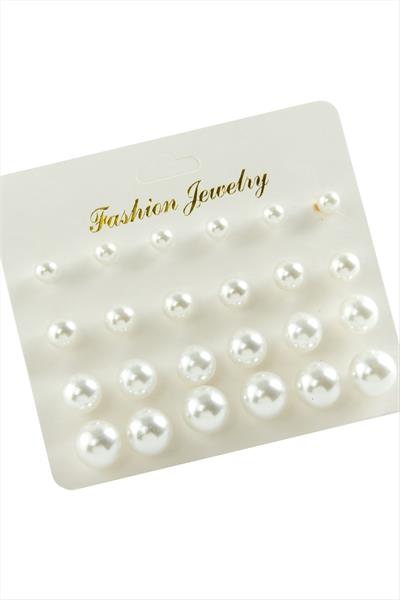 Kartlı İnci Küpe 24 Adet