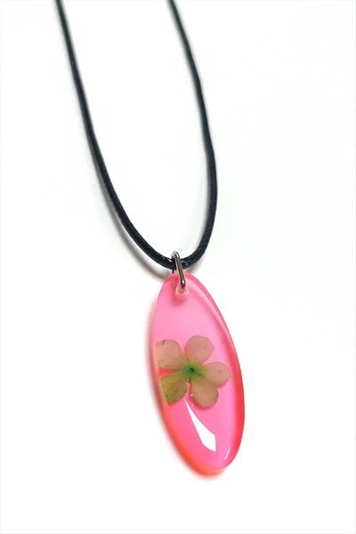 Kartopu Çiçeği Oval Epoksi Kolye