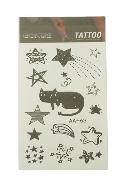 Kedi Yıldız Tattoo Dövme Sticker