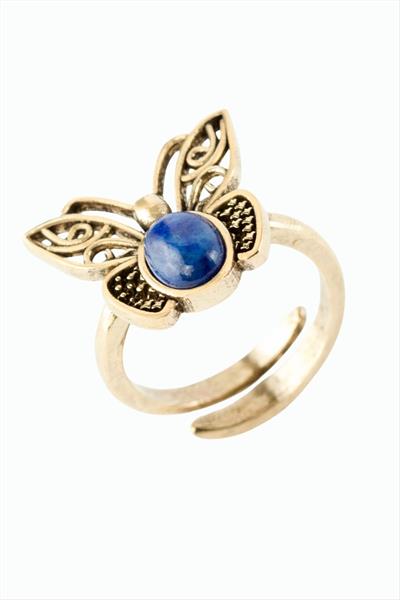 Kelebek Doğaltaşlı Otantik Yüzük