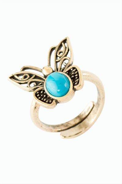 Kelebek Doğaltaşlı Otantik Yüzük