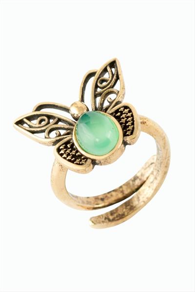 Kelebek Doğaltaşlı Otantik Yüzük