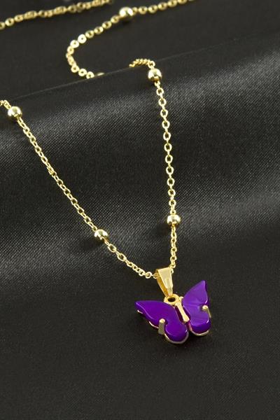 Kelebek Figürlü Polyester Kolye