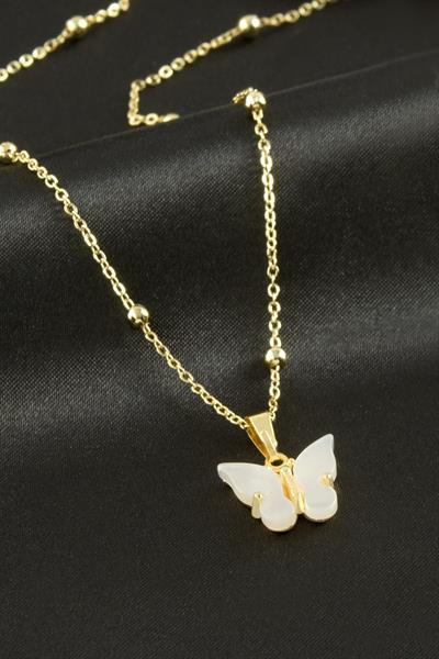 Kelebek Figürlü Polyester Kolye