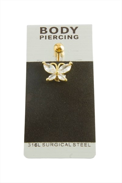 Kelebek Lüks Çelik Göbek Piercing 1 Adet