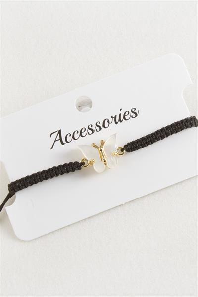 Kelebek Polyester Makrome Örgülü Bileklik