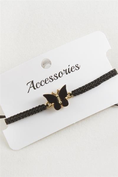 Kelebek Polyester Makrome Örgülü Bileklik