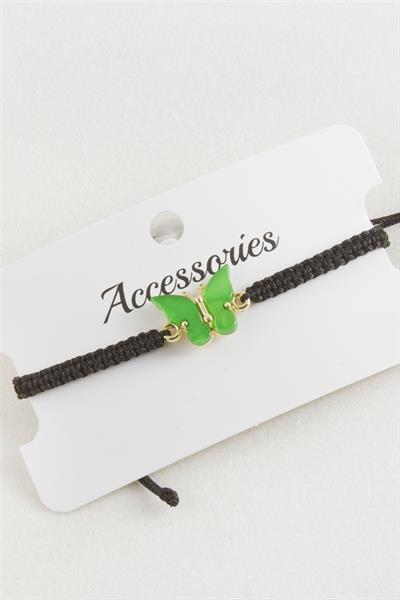 Kelebek Polyester Makrome Örgülü Bileklik