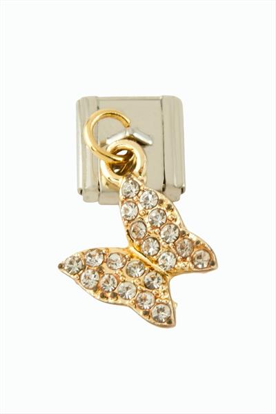 Kelebek Sallatılı Çelik Charm