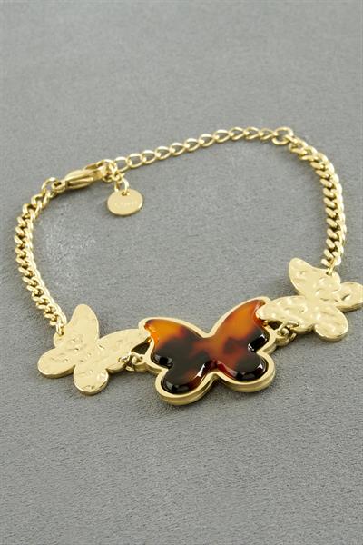 Kelebek Sedef Lüks Çelik Bileklik