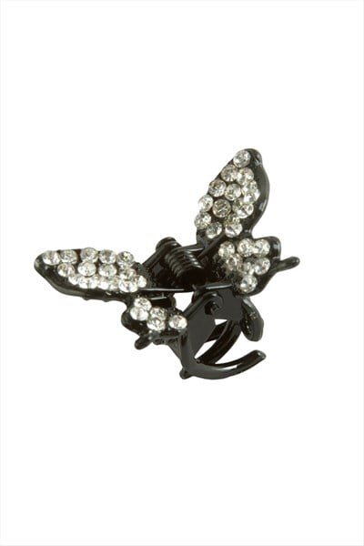 Kelebek Taşlı Minik Metal Mandal Toka 2,5 cm