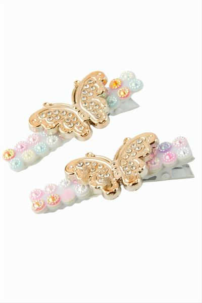 Kelebek Taşlı Pens Toka 2 Adet