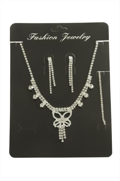 Kelebek Taşlı Set Kolye