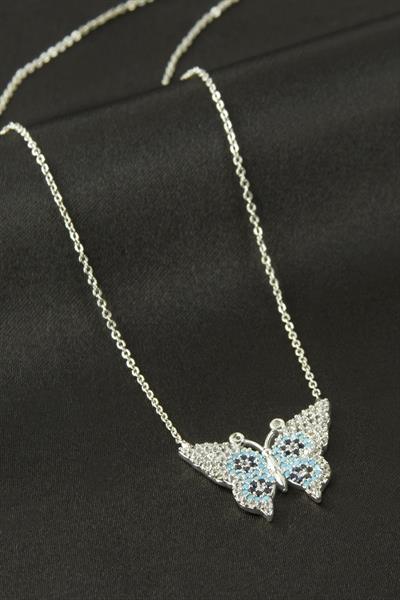Kelebek Zirkon Taşlı Kolye