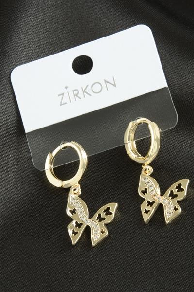 Kelebek Zirkon Taşlı Küpe