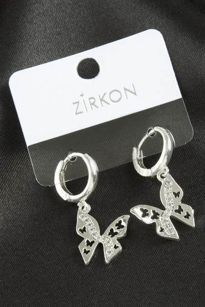 Kelebek Zirkon Taşlı Küpe