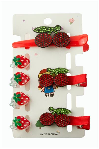 Kiraz Çilek Pens Toka 8 Adet