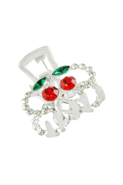 Kiraz Taşlı Minik Metal Mandal Toka 2,5 cm