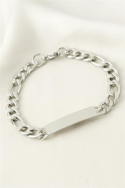 Künye Çelik Bileklik (İsim Yazılabilir) 3,5 cm