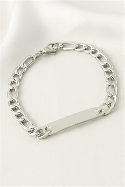 Künye Çelik Bileklik (İsim Yazılabilir) 3,5 cm