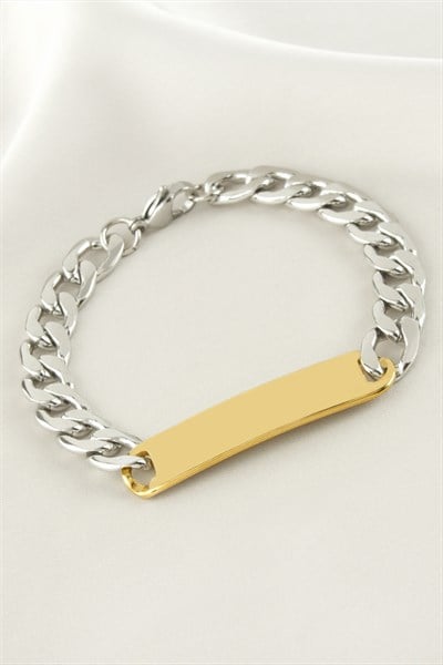 Künye Çelik Bileklik (İsim Yazılabilir)