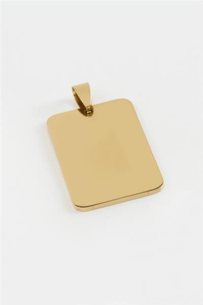 Künye İsim Yazılabilir Çelik Kolye Ucu 2,3*3,2 cm