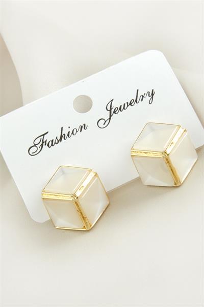 Küp Damla Sedef Taşlı Metal Küpe