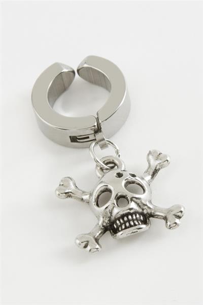 Kuru Kafa Çelik Erkek Küpe (Kıstırmalı) 1 Adet